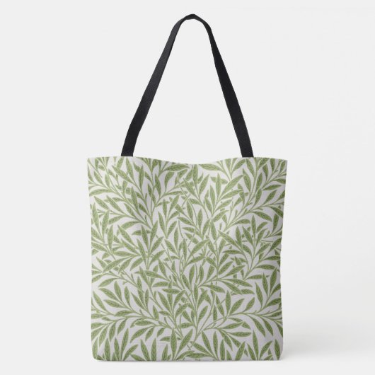 Kute Green Willow Leaves Botanical Tote Bag (Achterkant)