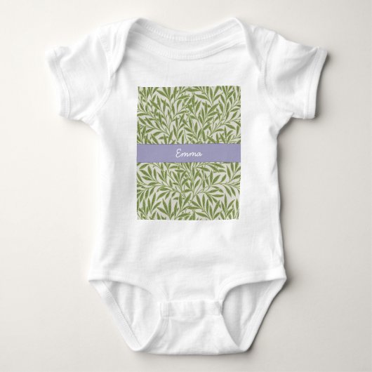 Kute Green Willow Leaves Botanische Naam Romper (Voorkant)