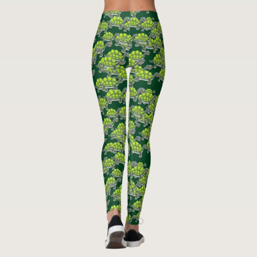Kute Green Zee Turtles die Ontwerp-Leggings zwemme Leggings (Achterkant)
