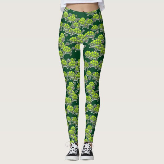 Kute Green Zee Turtles die Ontwerp-Leggings zwemme Leggings (Voorkant)