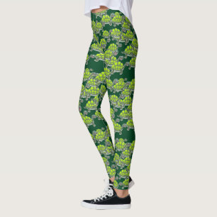 Kute Green Zee Turtles die Ontwerp-Leggings zwemme Leggings