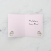 Kute Grey and White Hamster Holding a Flower Kaart (Binnen)