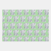Kute Grey Elephant Design Wrapping Paper (Voorkant)