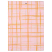 Kute Grid Lines Patroonroze en Oranje Klembord (Achterkant)