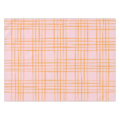 Kute Grid Lines Patroonroze en Oranje Tafelkleed (Voorkant (Horizontaal))