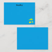 Kute groene en gele vissen op blauw notitiekaartje (Voorkant / Achterkant)