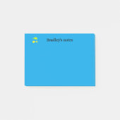 Kute groene en gele vissen op blauw post-it® notes (Voorkant)