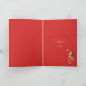 Kute groene kerstboomkinderen feestdagen kaart (Binnen)