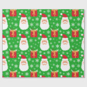 Kute groene kerstkerstkerstkerstkerstkerstkerstman cadeaupapier (Vlak)