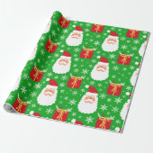 Kute groene kerstkerstkerstkerstkerstkerstkerstman cadeaupapier (Uitgerold)