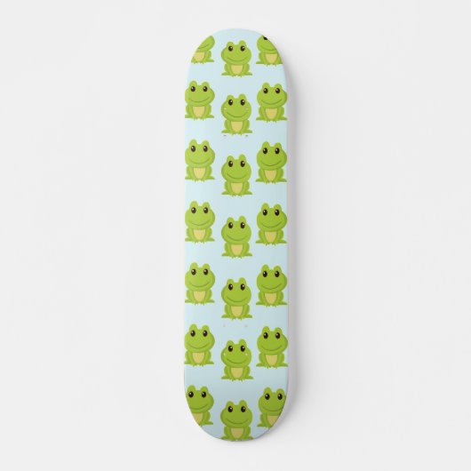 Kute groene kikkers op blauw persoonlijk skateboard (Voorkant)