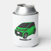 Kute groene micromaatwagen blikjeskoeler (Blikje Voorkant)