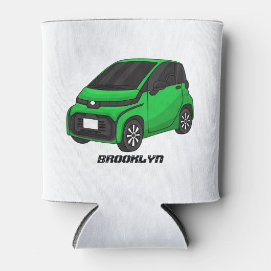 Kute groene micromaatwagen blikjeskoeler (Voorkant)