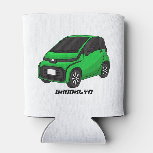 Kute groene micromaatwagen blikjeskoeler (Achterkant)