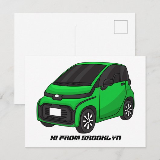 Kute groene micromaatwagen briefkaart (Voorkant / Achterkant)