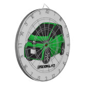 Kute groene micromaatwagen dartbord (Voorkant Links)