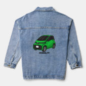 Kute groene micromaatwagen denim jacket (Achterkant)