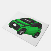 Kute groene micromaatwagen deurmat (Schuin)