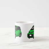 Kute groene micromaatwagen espresso kop (Voorkant)