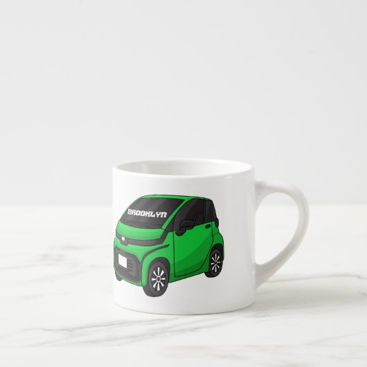 Kute groene micromaatwagen espresso kop (Rechts)