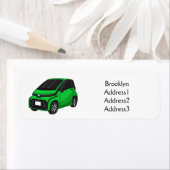 Kute groene micromaatwagen etiket (Insitu)