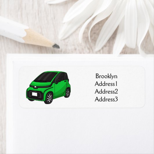 Kute groene micromaatwagen etiket (Insitu)