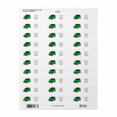 Kute groene micromaatwagen etiket (Full Sheet)