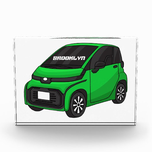Kute groene micromaatwagen fotoblokken (Voorkant)