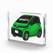 Kute groene micromaatwagen fotoblokken (Rechts)