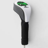 Kute groene micromaatwagen golfheadcover (Schuin)