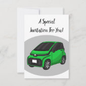 Kute groene micromaatwagen kaart (Achterkant)