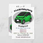 Kute groene micromaatwagen kaart (Voorkant / Achterkant)