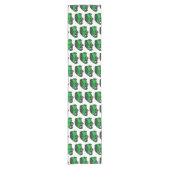 Kute groene micromaatwagen korte tafelloper (Voorkant)