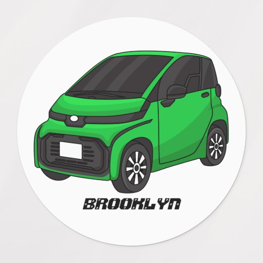 Kute groene micromaatwagen labels (Design 1)
