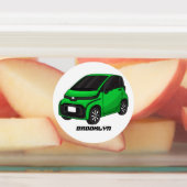Kute groene micromaatwagen labels (Aangebracht)