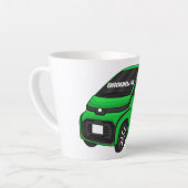Kute groene micromaatwagen latte mok (Linkerhoek)