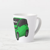 Kute groene micromaatwagen latte mok (Rechterhoek)