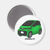 Kute groene micromaatwagen magneet (Voorkant / Achterkant)