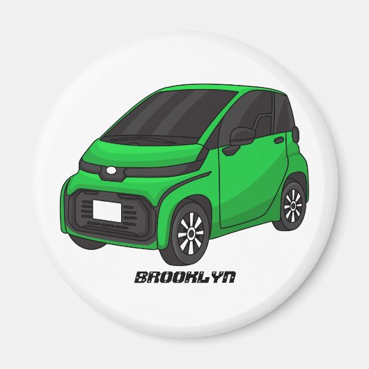 Kute groene micromaatwagen magneet (Voorkant)
