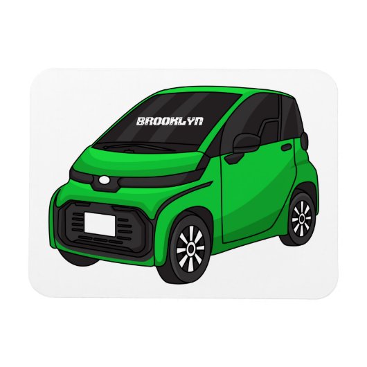 Kute groene micromaatwagen magneet (Horizontaal)