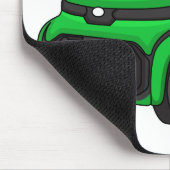 Kute groene micromaatwagen muismat (Hoek)