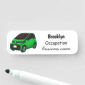 Kute groene micromaatwagen naamplaatje (In situ)