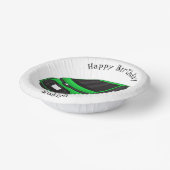 Kute groene micromaatwagen papieren kommen (Gebogen)