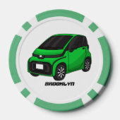 Kute groene micromaatwagen poker chips (Achterkant)