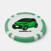 Kute groene micromaatwagen poker chips (Enkel)