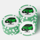 Kute groene micromaatwagen poker chips (Opstapeling)
