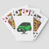 Kute groene micromaatwagen pokerkaarten (Achterkant)