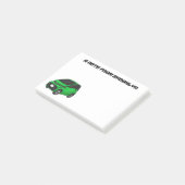 Kute groene micromaatwagen post-it® notes (Schuin)