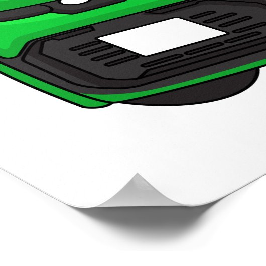 Kute groene micromaatwagen poster (Hoek)