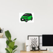 Kute groene micromaatwagen poster (Thuiskantoor)